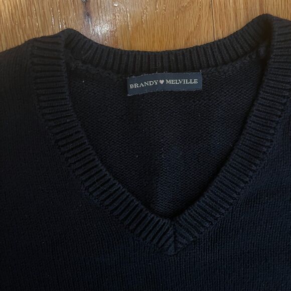 Brandy Melville Navy Crew Neck Oversized Sweater Cotton Blend - Picture 3 of 7
